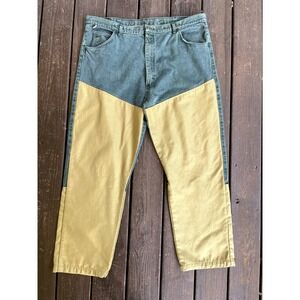 Vintage Wrangler Jeans Mens 42x30 Rugged Wear Denim Briar Brush Guard Pants USA
